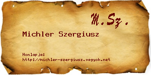 Michler Szergiusz névjegykártya